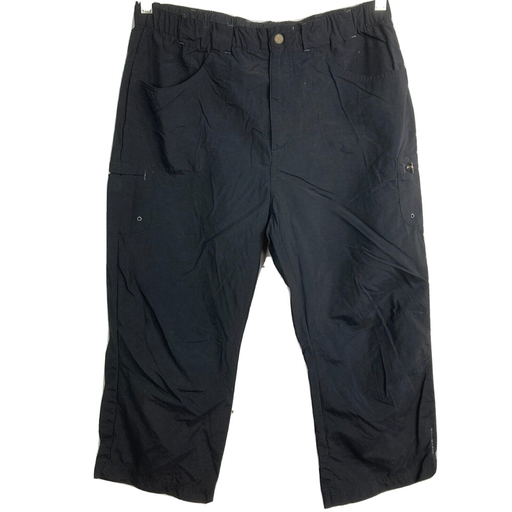 Columbia Pants Womens‎ Sz M Black Crop Capri Hiking Stretch Pockets Activewear